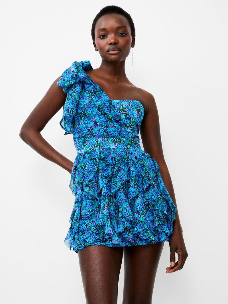 French Connection Andrea Ennis Asymmetric Mini Dress Cloisonne