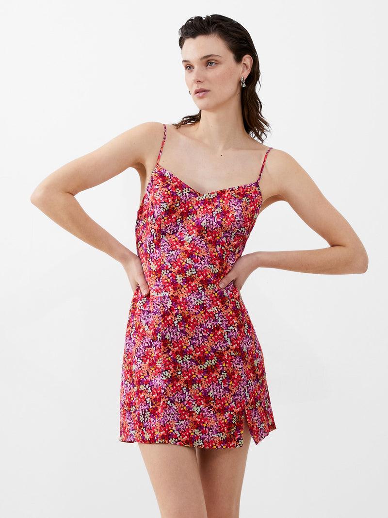 French Connection Andrea Ennis Eco Satin Slip Mini Dress Azalea