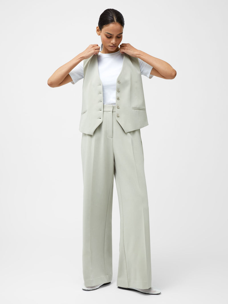 french connection Angie Tailored Wide Leg Trousers Pistachio Green