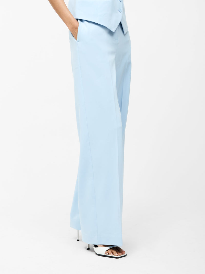 French Connection Angie Tailored Wide Leg Trousers Sky Blue