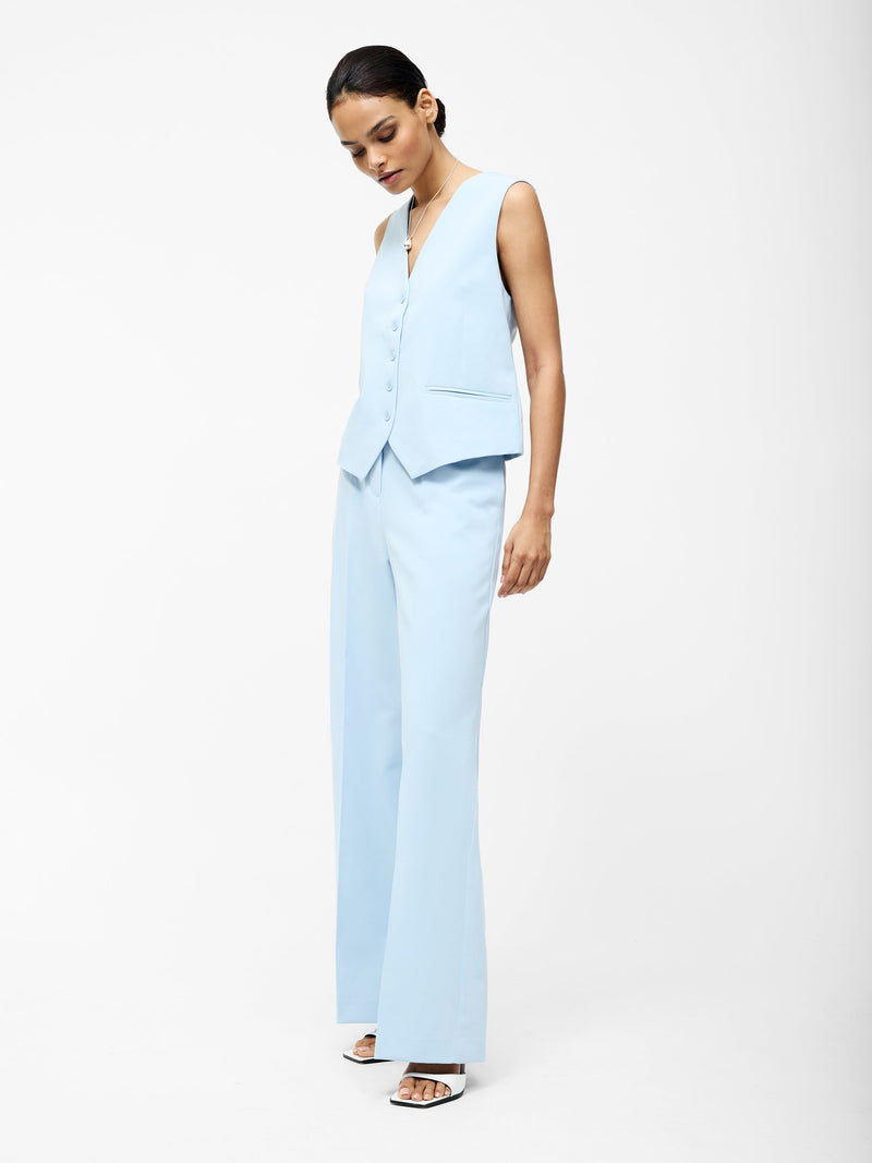 french connection Angie Tailored Wide Leg Trousers Sky Blue