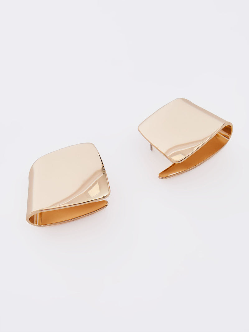 French Connection Architectural Square Stud Earrings Gold