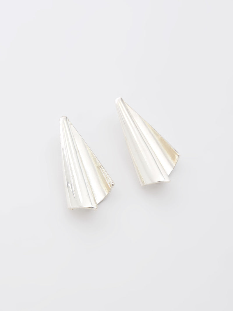 french connection Architectural Stud Earrings Silver