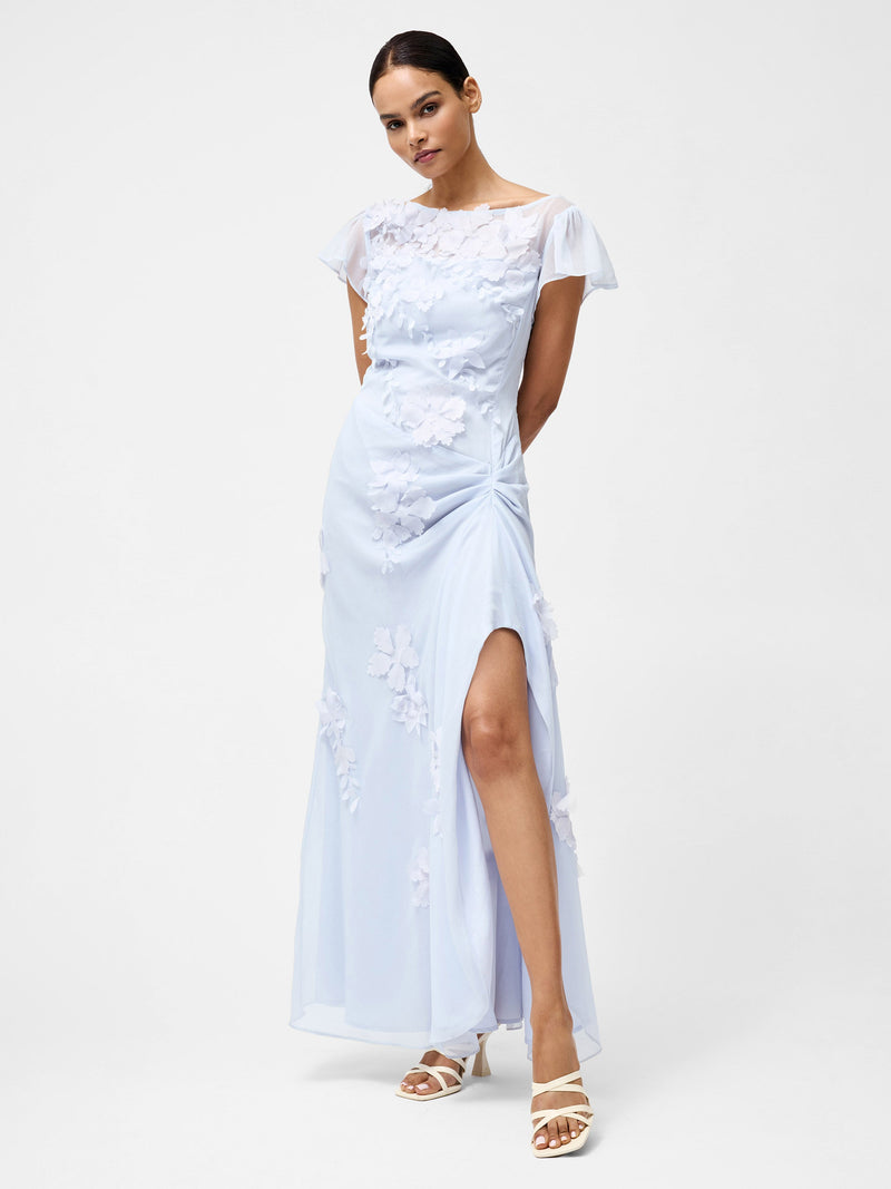 French Connection Ariana Chiffon Georgette Maxi Dress Powder Blue