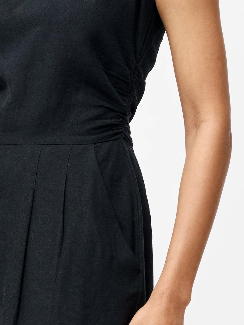 French Connection Ariette Linen Blend Jumpsuit Black