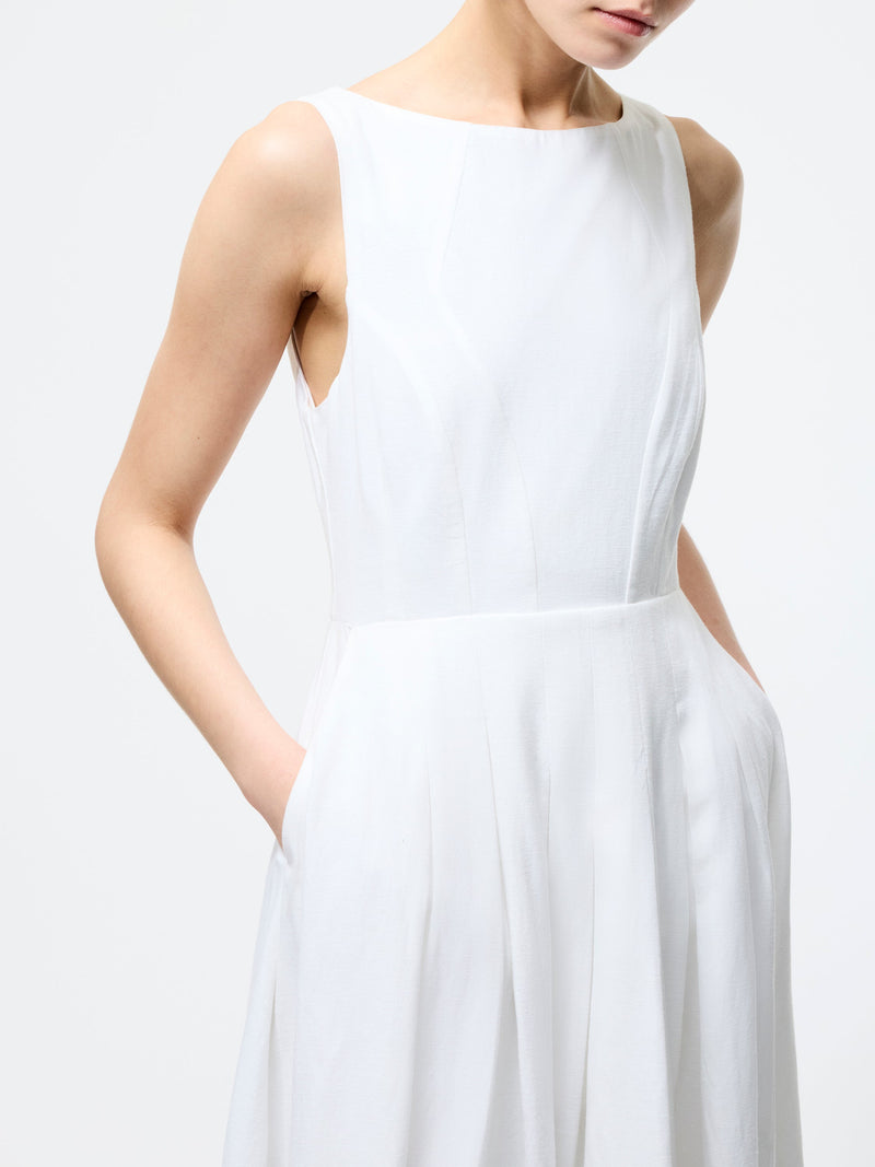 French Connection Ariette Linen Blend Sleeveless Midi Dress Linen White
