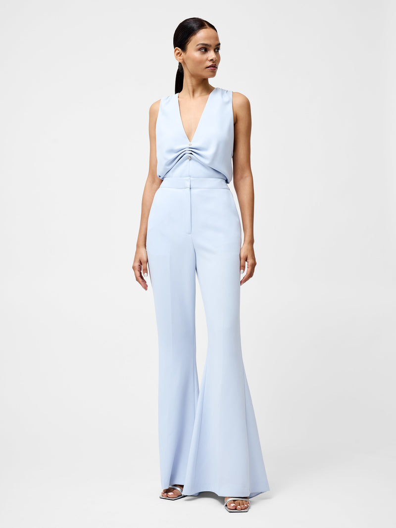 French Connection Arlette Flared Leg Trousers Powder Blue