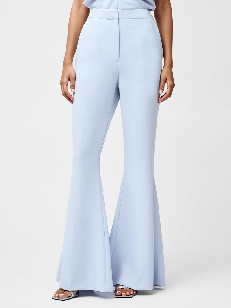 French Connection Arlette Flared Leg Trousers Powder Blue
