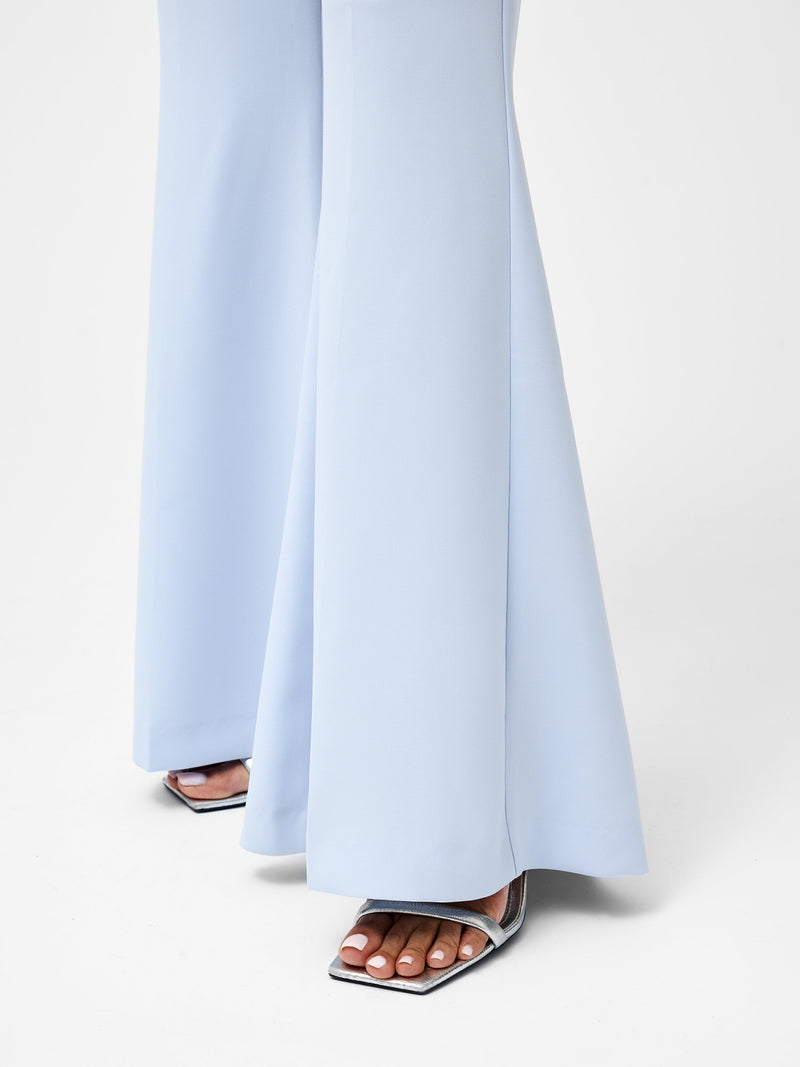 French Connection Arlette Flared Leg Trousers Powder Blue