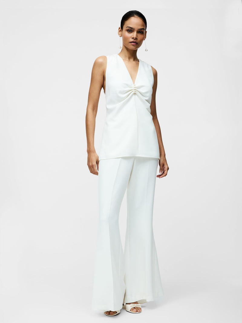 French Connection Arlette Flared Leg Trousers Summer White