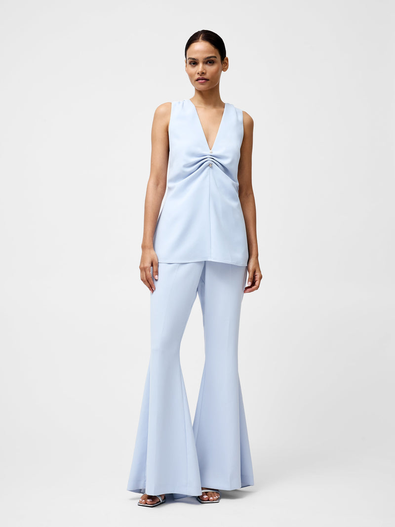 French Connection Arlette Sleeveless V Neck Top Powder Blue