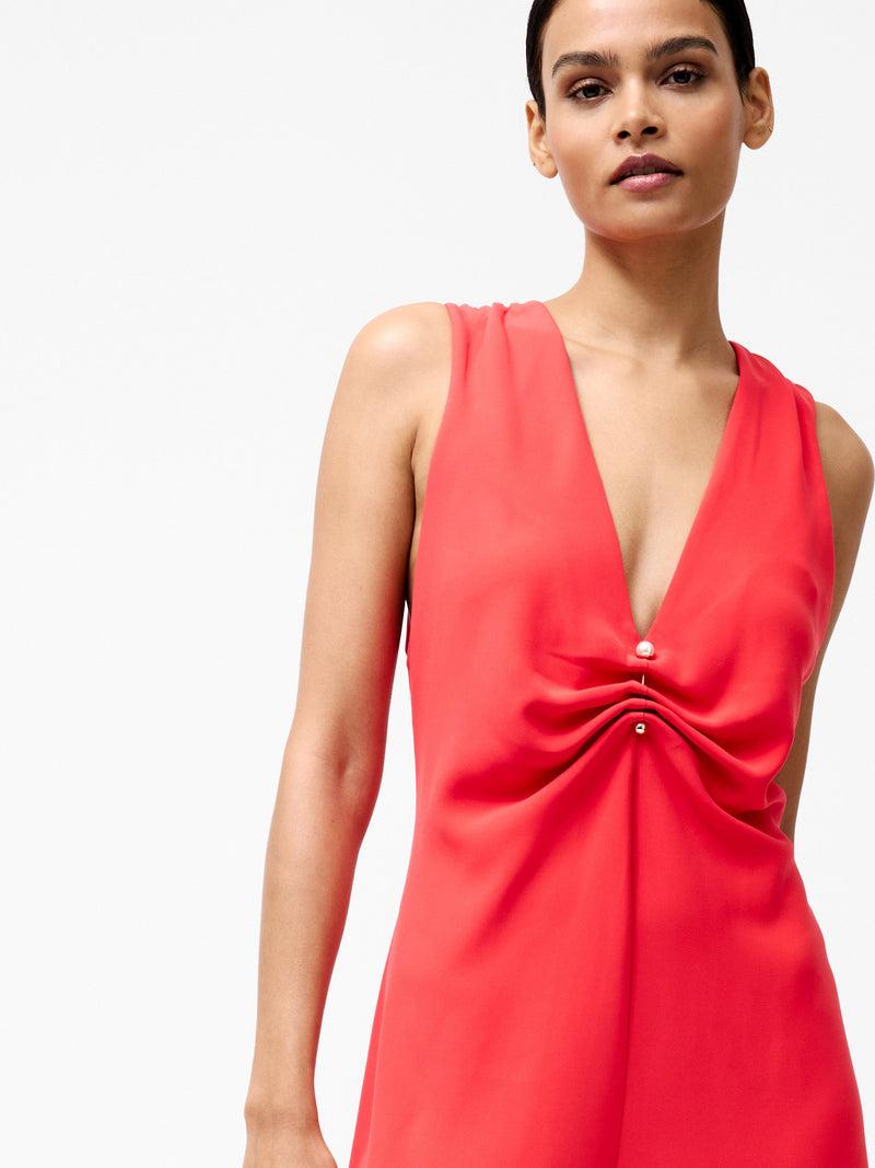 French Connection Arlette Wide Leg Jumpsuit Poppy Red