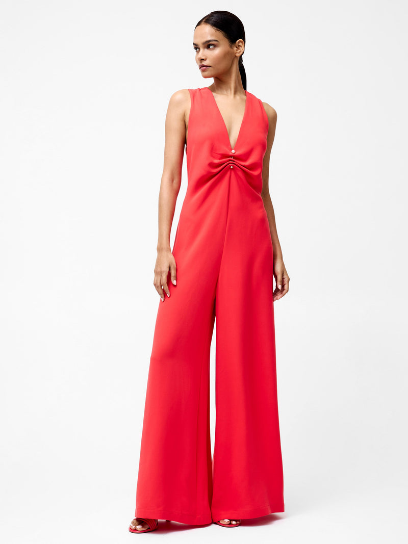 French Connection Arlette Wide Leg Jumpsuit Poppy Red