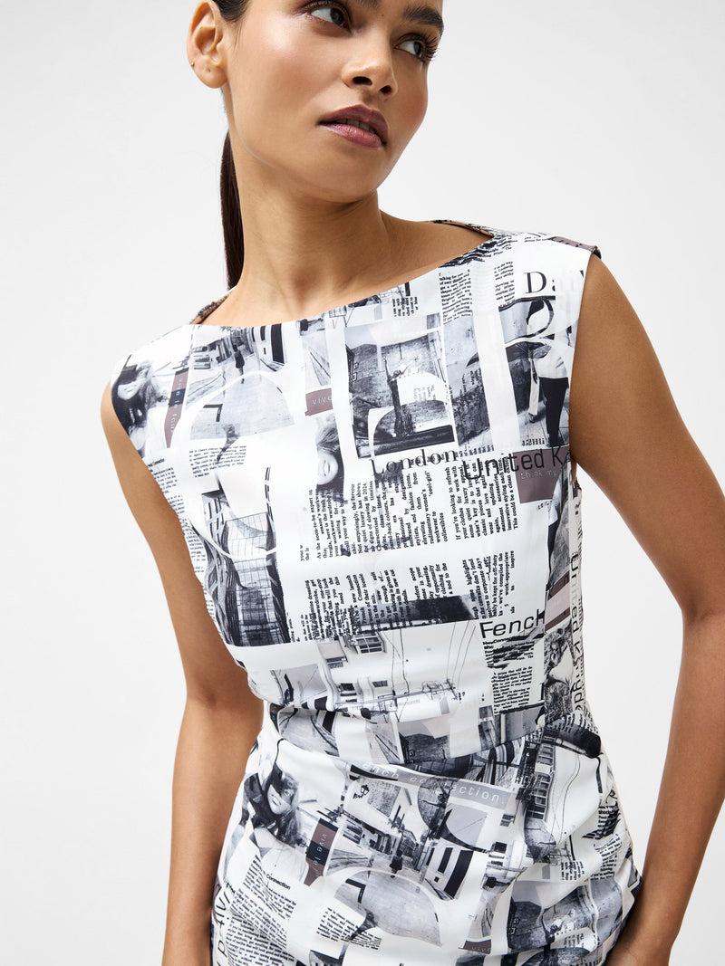 French Connection Atlantis Dori Crepe Dress Black/White