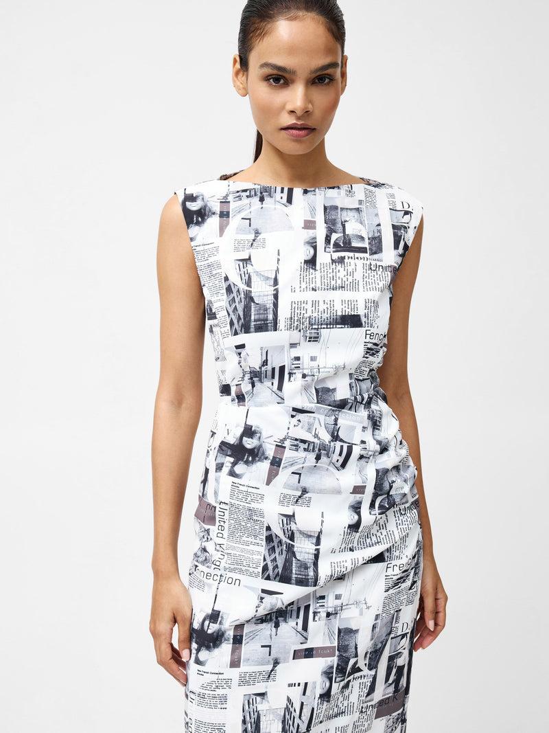 French Connection Atlantis Dori Crepe Dress Black/White