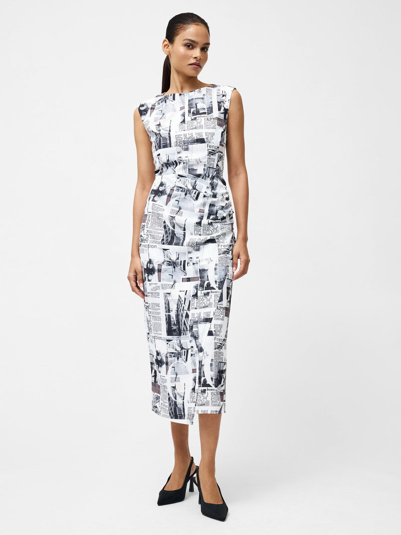 French Connection Atlantis Dori Crepe Dress Black/White