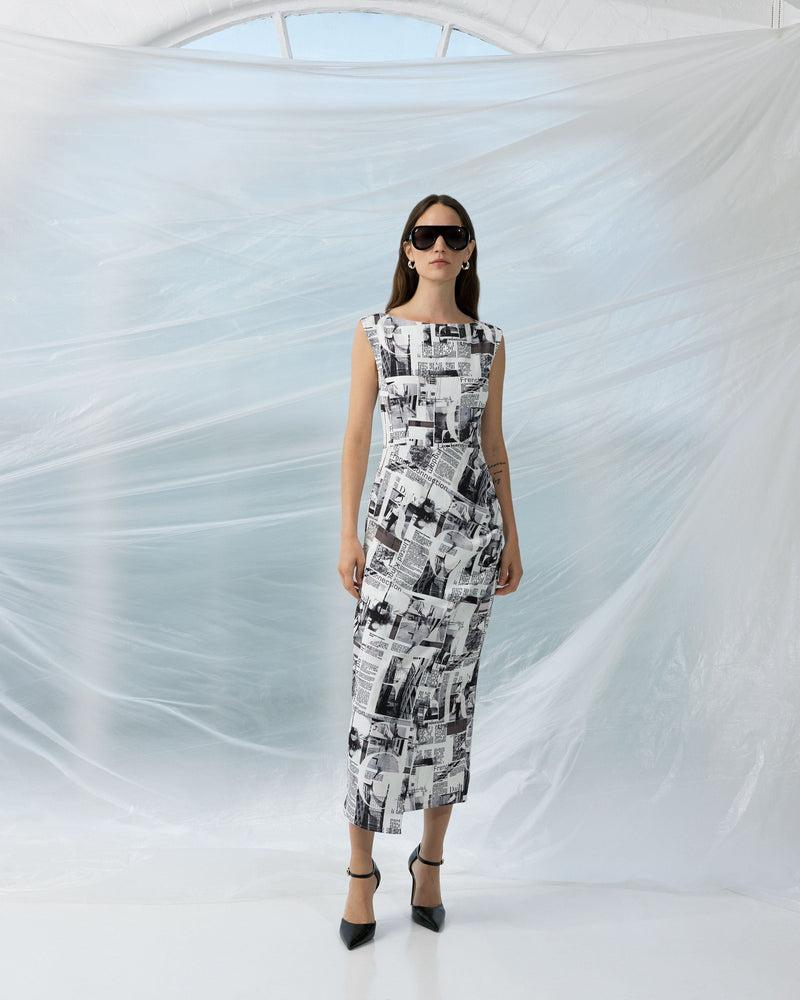 french connection Atlantis Dori Crepe Dress Black/White
