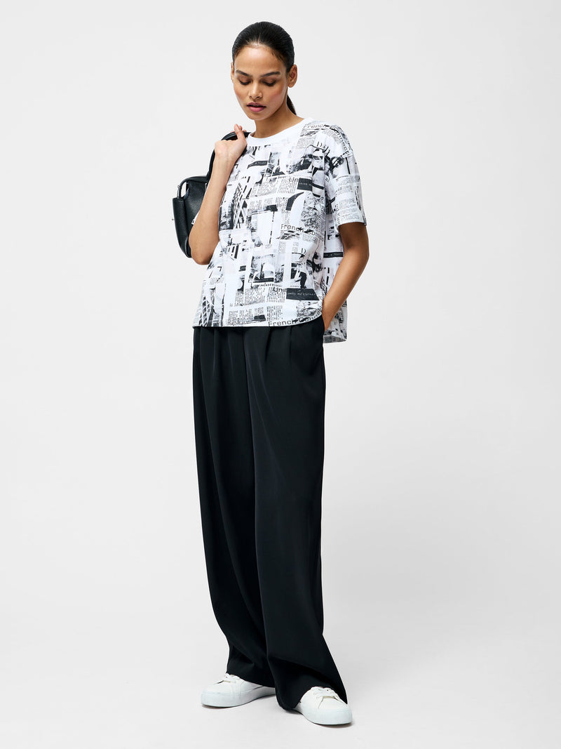 French Connection Atlantis Dori Short Sleeve T-Shirt Black/White