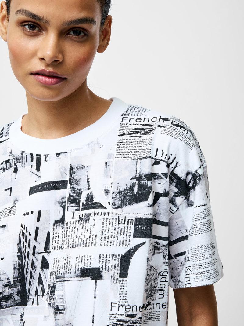 French Connection Atlantis Dori Short Sleeve T-Shirt Black/White