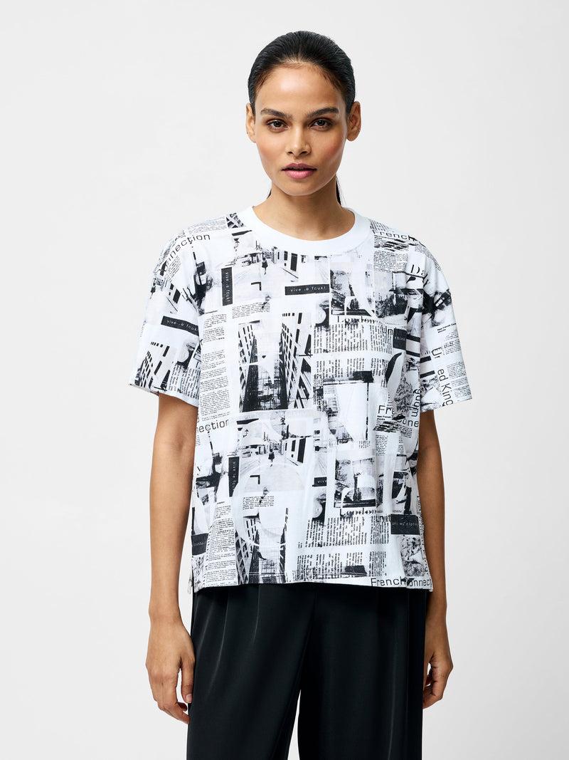 french connection Atlantis Dori Short Sleeve T-Shirt Black/White