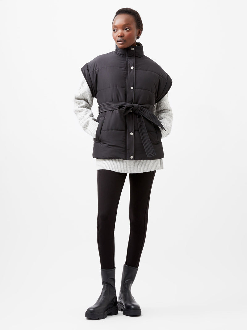 French Connection Auden Recycled Puffer Gilet Vest Blackout