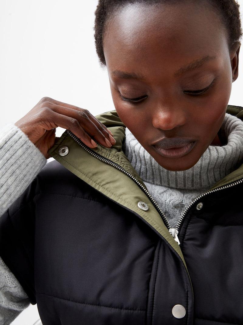 French Connection Auden Recycled Puffer Gilet Vest Blackout