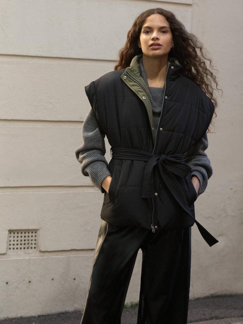 french connection Auden Recycled Puffer Gilet Vest Blackout