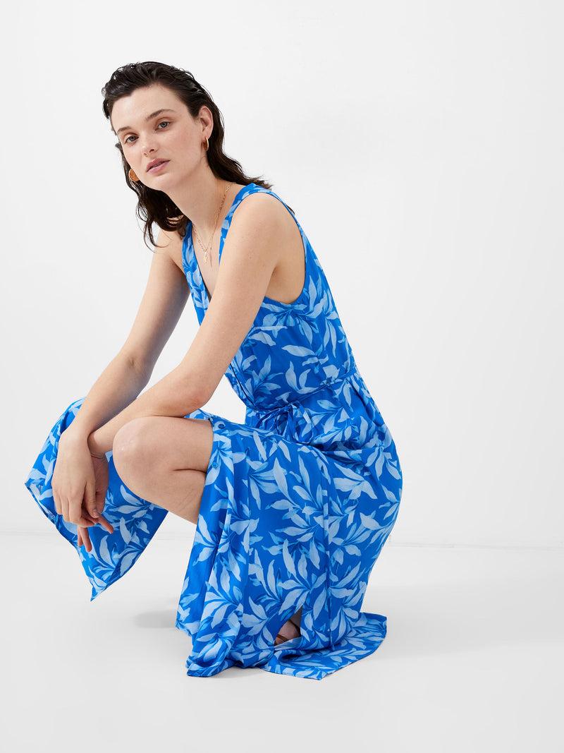French Connection Avalina Delphine Midi Dress Blue Sea Star