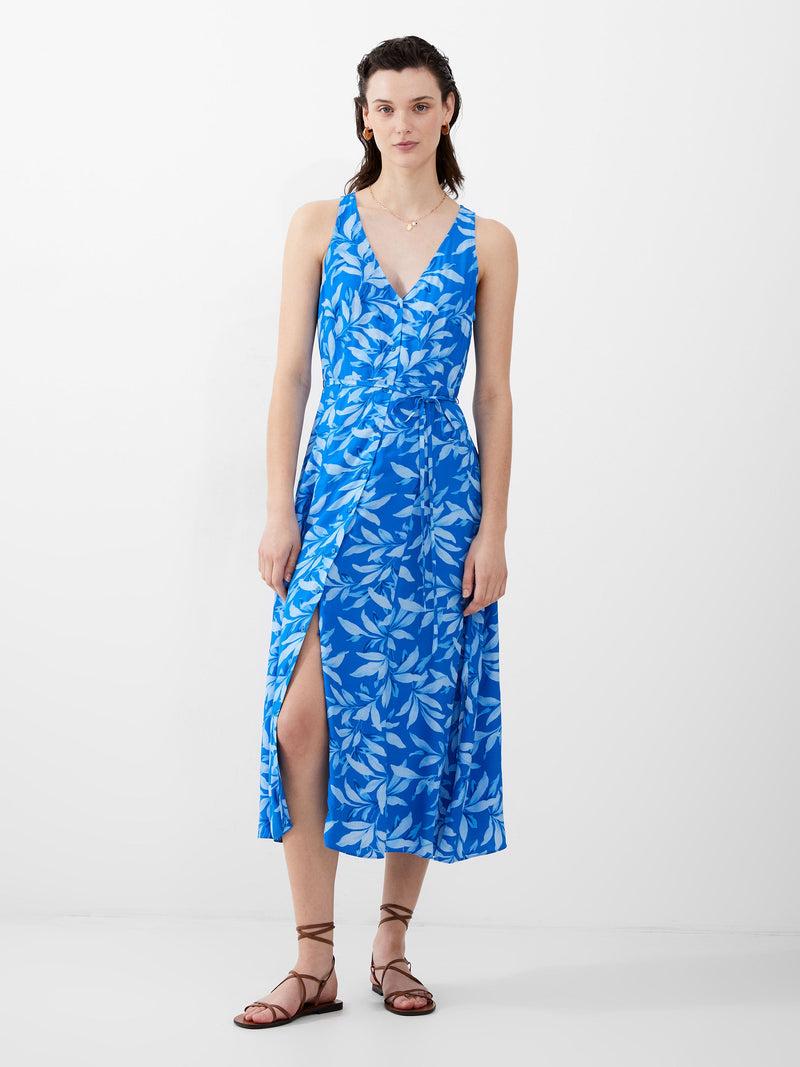 french connection Avalina Delphine Midi Dress Blue Sea Star