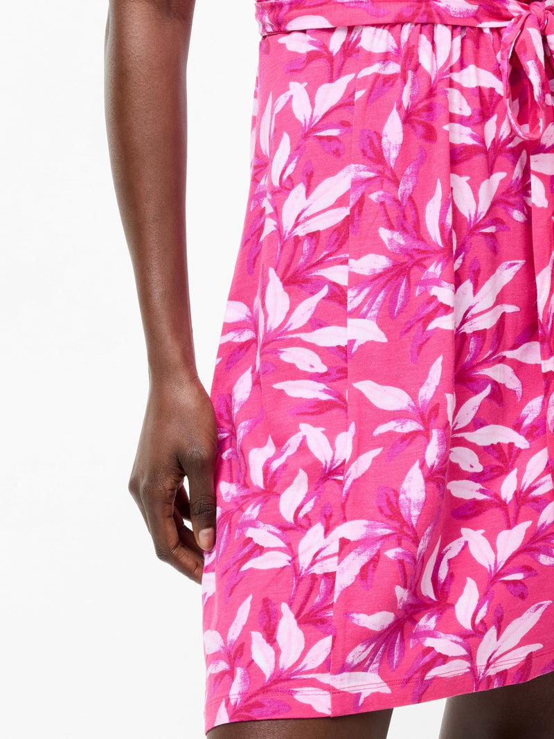 French Connection Avalina V Neck Mini Dress Raspberry Sorbet