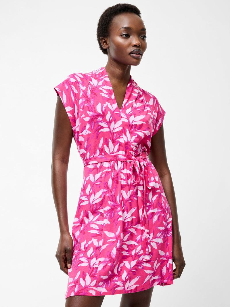 french connection Avalina V Neck Mini Dress Raspberry Sorbet