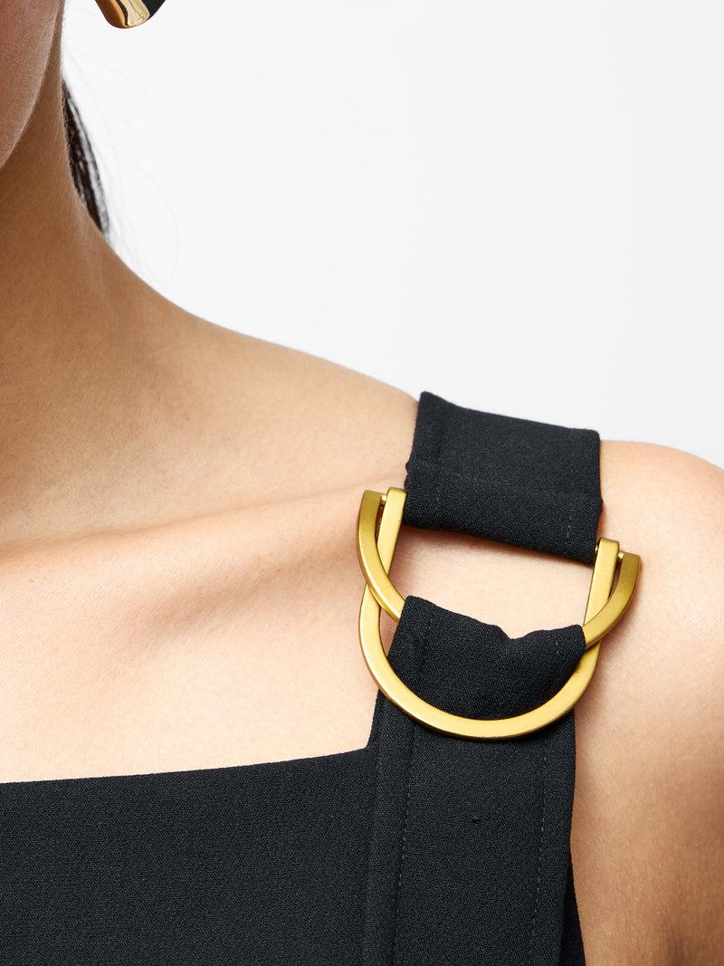 French Connection Azra Eden Mix Wide Leg Jumpsuit Black