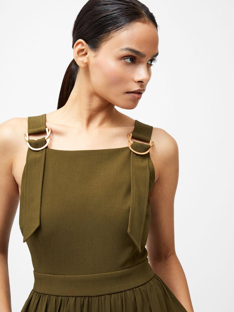 French Connection Azra Eden Mix Wide Leg Jumpsuit Khaki