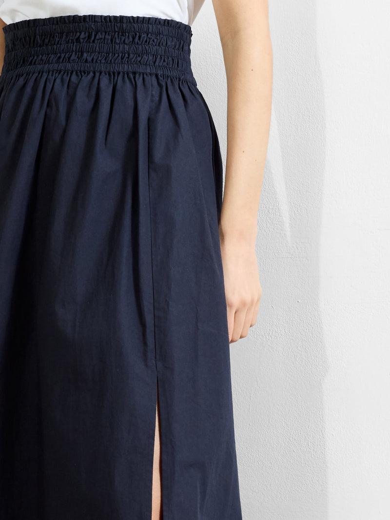 French Connection Barletta Poplin Square Skirt Navy