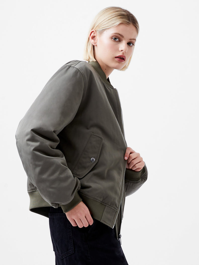 french connection Behati Bomber Jacket Dusted Khaki