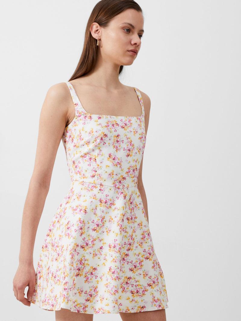 French Connection Benedetta Whisper Mini Dress Summer White/Apricot