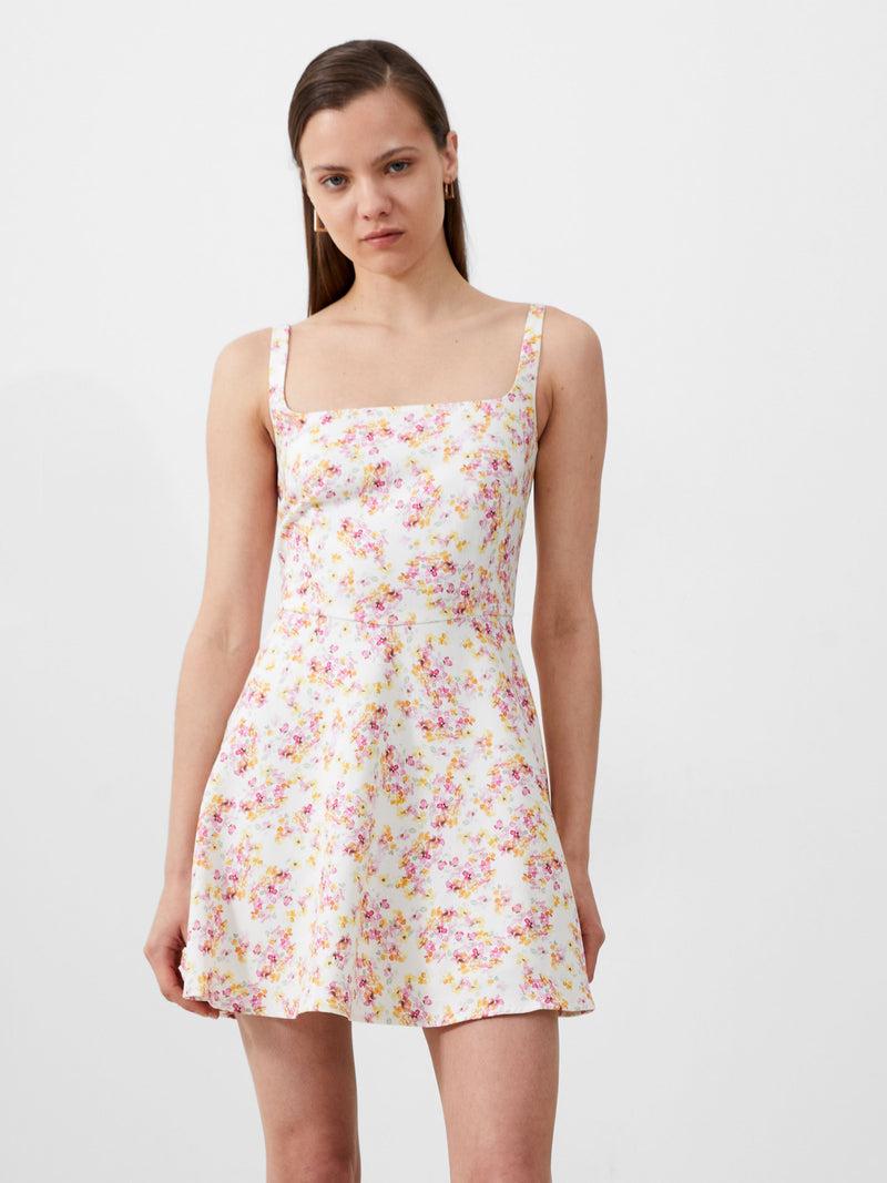 French Connection Benedetta Whisper Mini Dress Summer White/Apricot