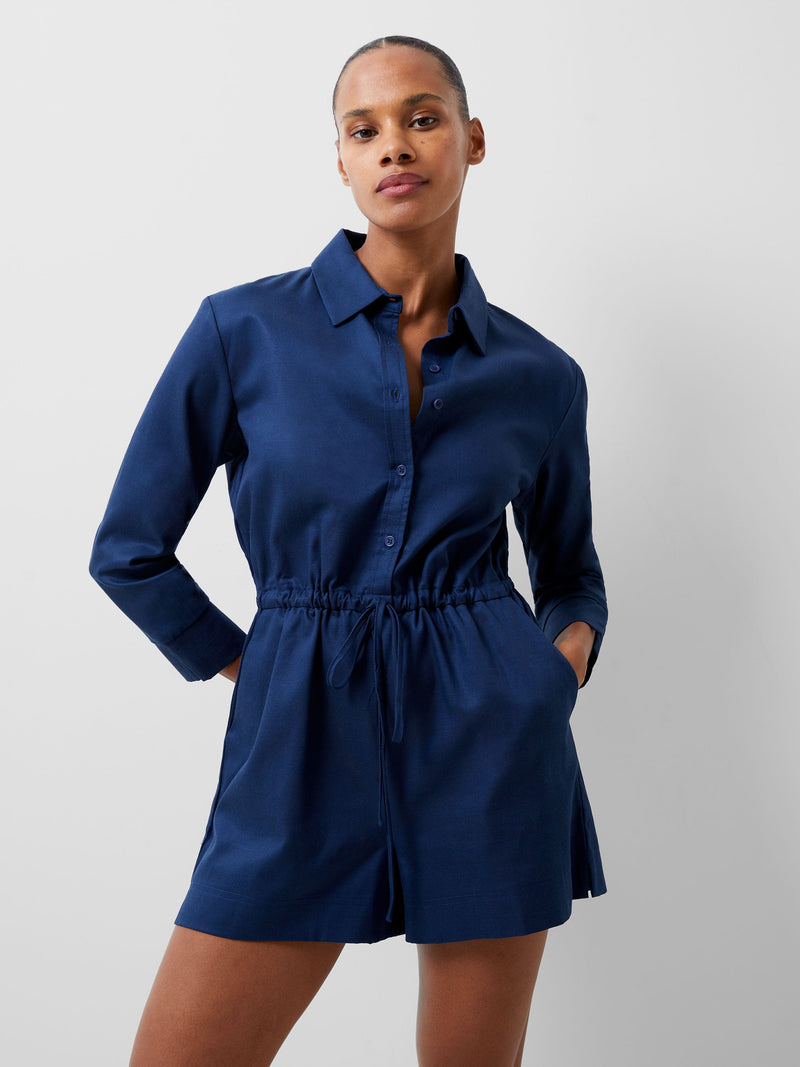French Connection Bodie Blend Playsuit Midnight Blue