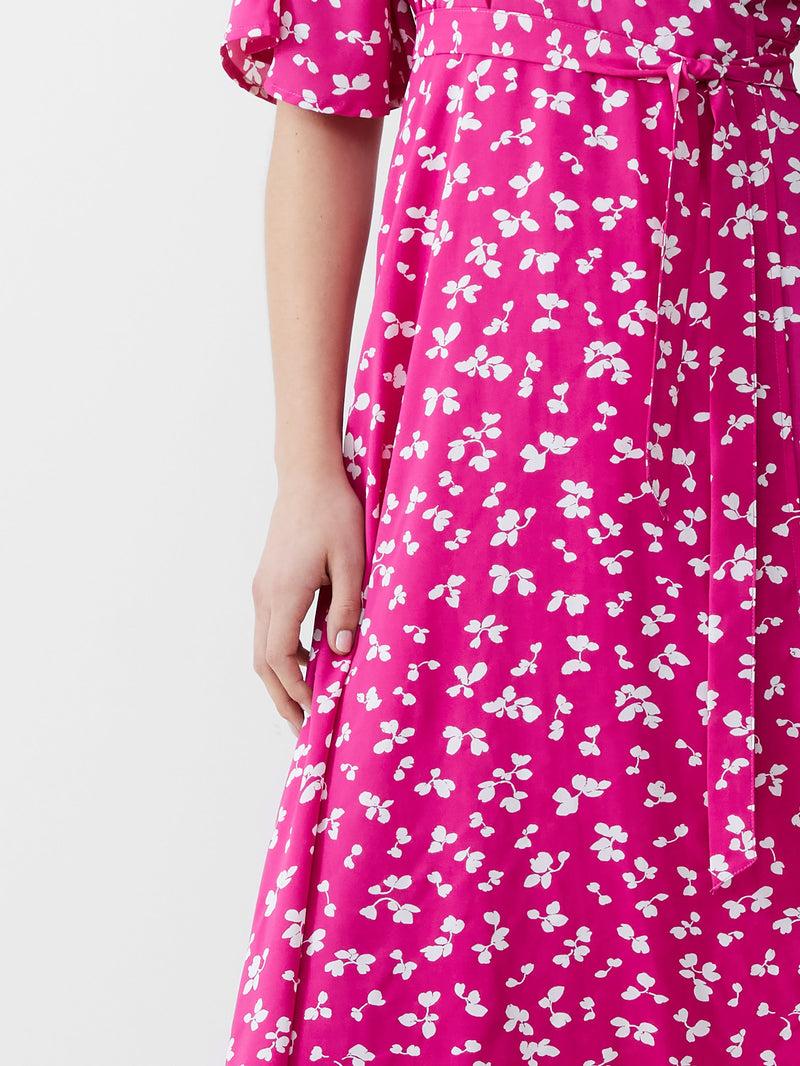 French Connection Bonita Wrap Angel Dress Wild Rosa/White