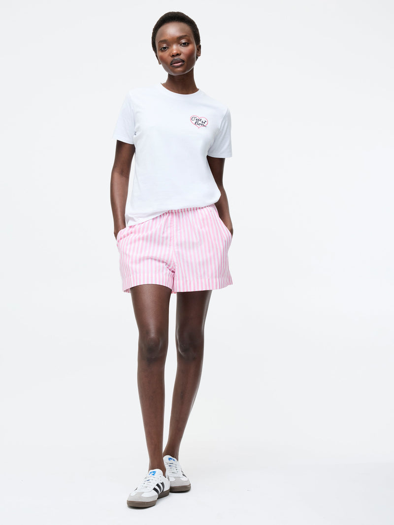 French Connection C'est Si Bon Embroidered Graphic T-Shirt White/Midnight/Rasp
