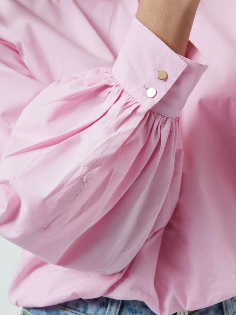 French Connection Cambria Cotton Bubble Hem Top Bubblegum Pink