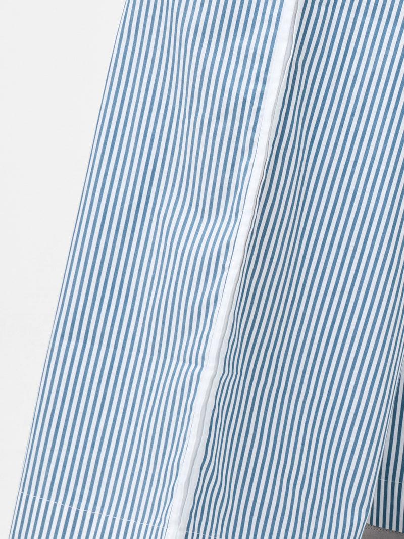 French Connection Cambria Cotton Striped Wide Leg Trousers Linen White/Blue