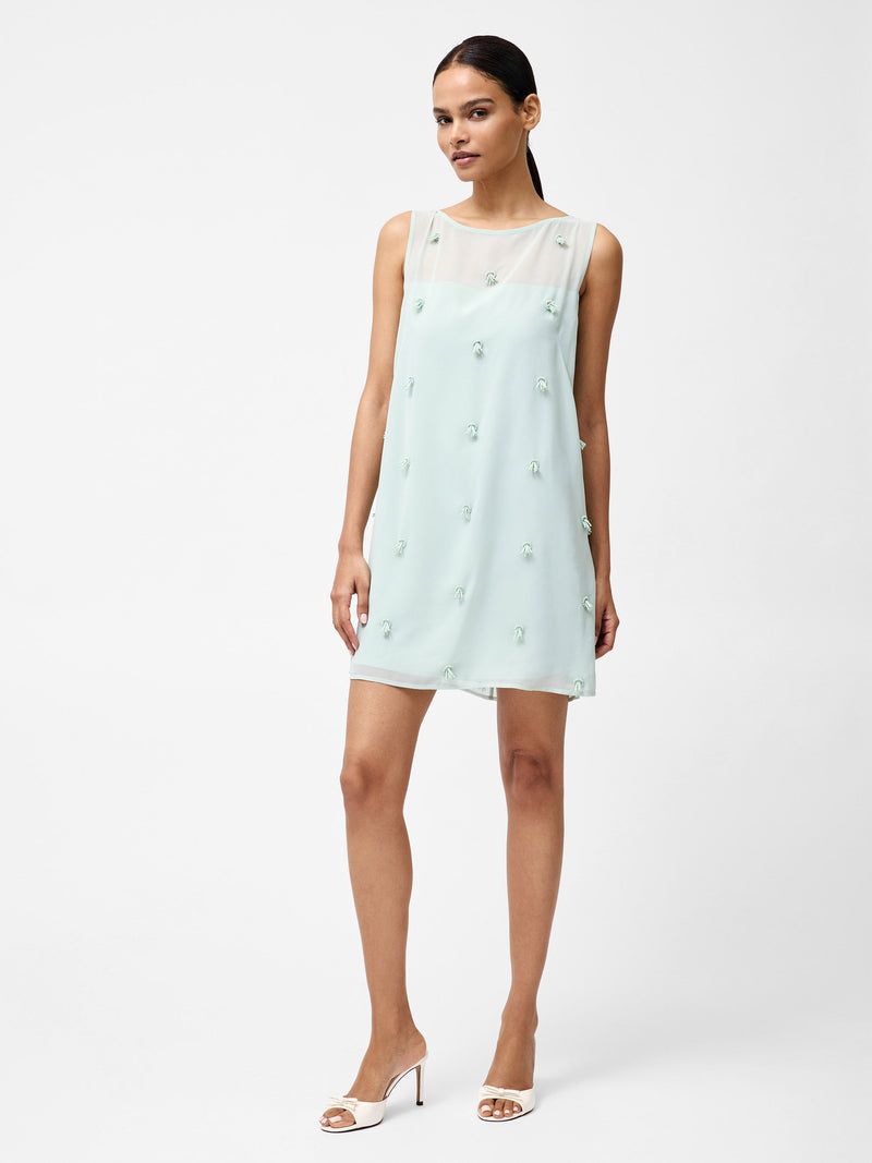 French Connection Cameron Embellished Shift Dress Sea Mist Green