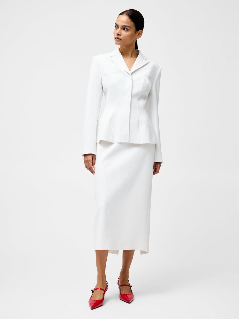 French Connection Cannes Twill Fitted Blazer Summer White