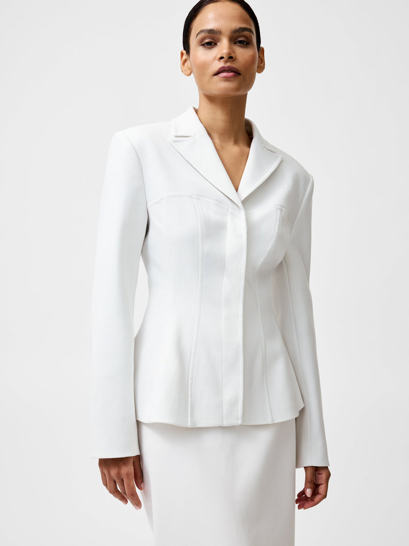 French Connection Cannes Twill Fitted Blazer Summer White