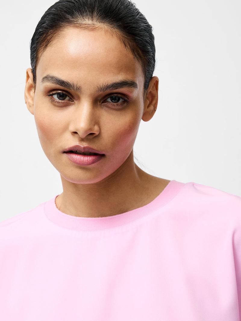 French Connection Capriana Crepe Crew Neck Top Bubblegum Pink