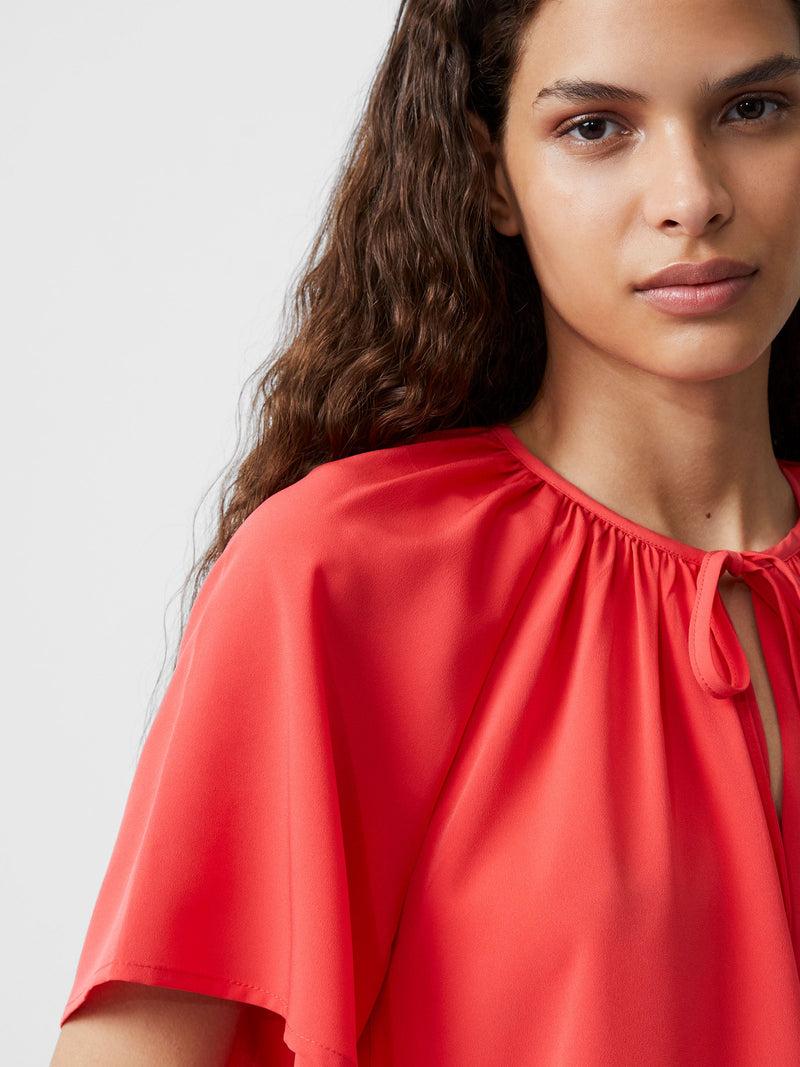 French Connection Capriana Crepe Light Top Cayenne Red