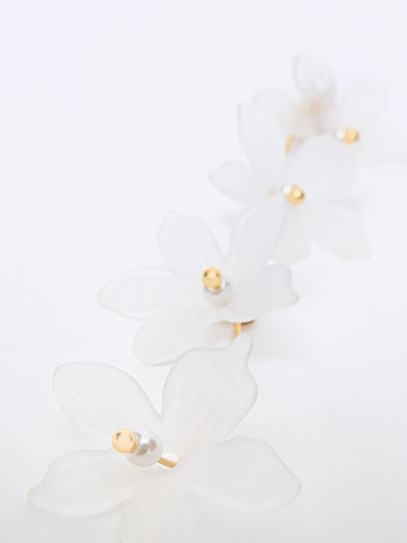 French Connection Cascade Floral Drop Earrings White