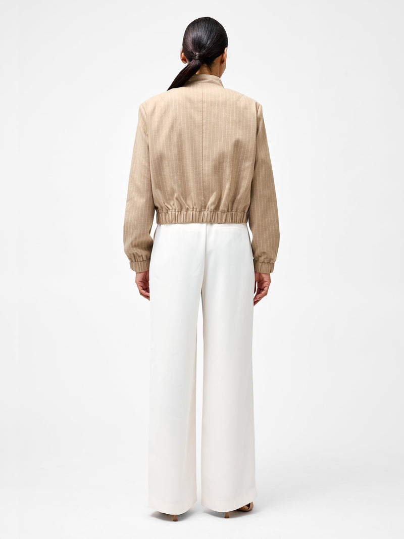 French Connection Caspian Tailored Bomber Jacket Camel Stripe