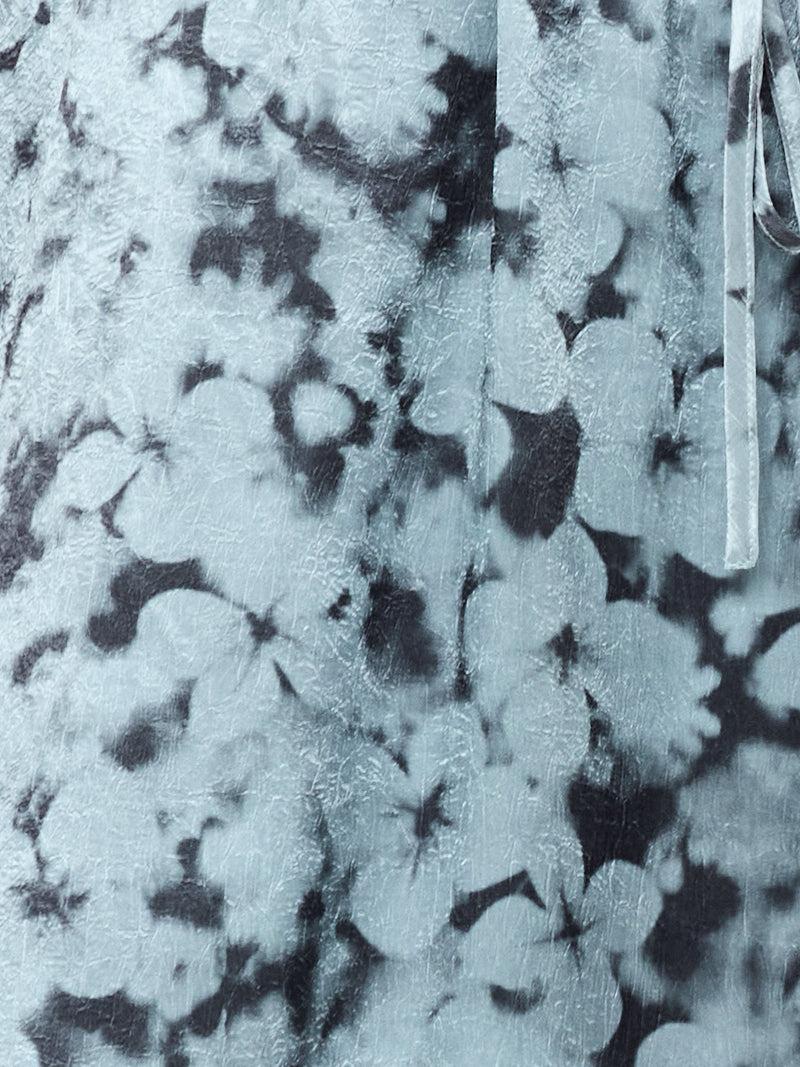 French Connection Cassie Emile Crinkle Midi Dress Blue Multi